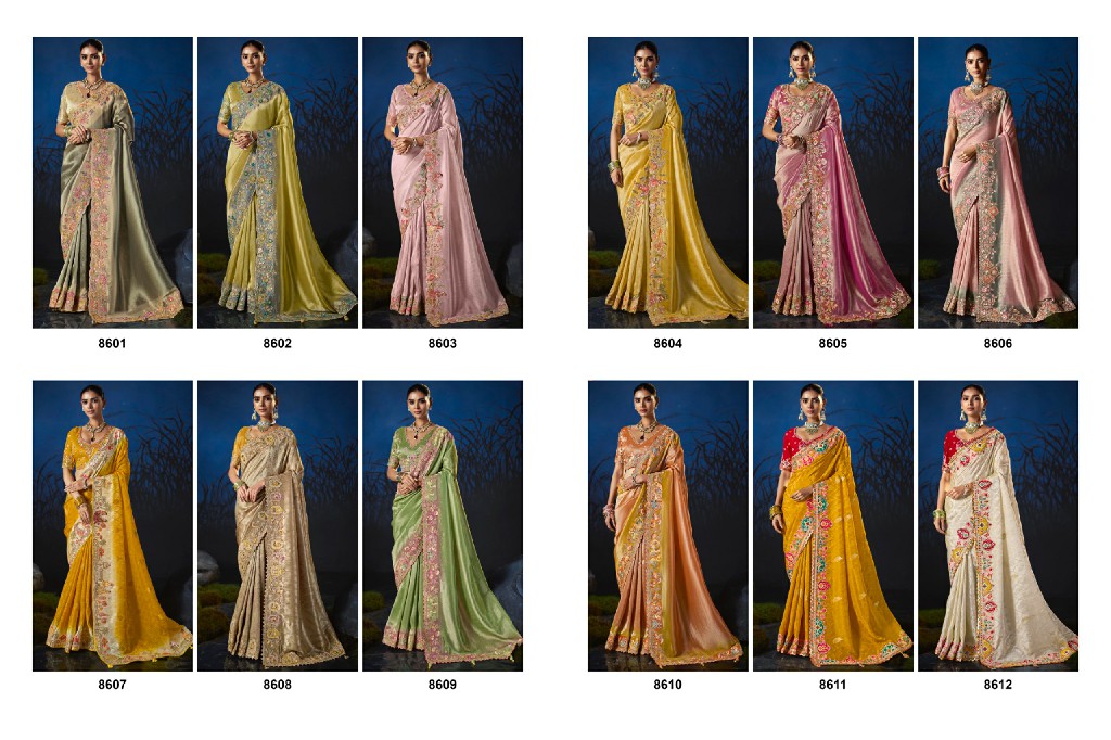 TATHASTU ANAARA SERIES 8601 TO 8612WHOLESALE SOFT SILK BEAUTIFUL ZARI WEAVING PARTY WEAR SAREES FOR WOMEN SUPPLIER