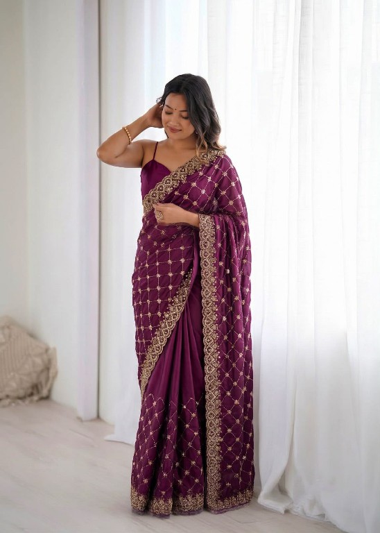 TEXTILEDEAL D.NO KD-647 WHOLESALE FENDY SILK HEAVY BEADS WORK DESIGNER SAREES FOR WOMEN EXPORTER