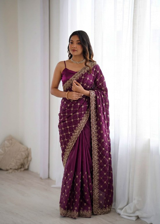 TEXTILEDEAL D.NO KD-647 WHOLESALE FENDY SILK HEAVY BEADS WORK DESIGNER SAREES FOR WOMEN EXPORTER