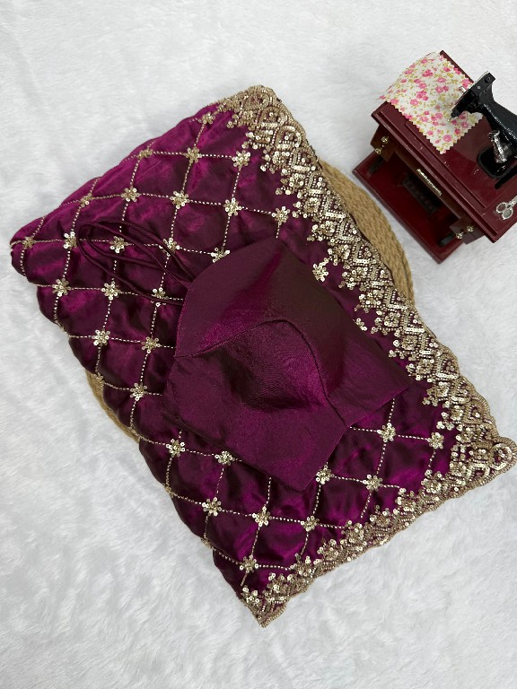 TEXTILEDEAL D.NO KD-647 WHOLESALE FENDY SILK HEAVY BEADS WORK DESIGNER SAREES FOR WOMEN EXPORTER