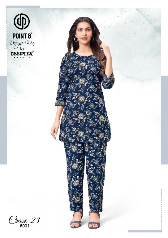 DEEPTEX POINT 8 CRAZE 23 VOL 8 WHOLESALE READYMADE COTTON PRINTED CASUAL WEAR CORD SET FOR EXPORT
