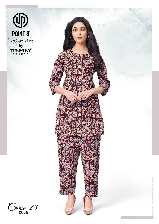 DEEPTEX POINT 8 CRAZE 23 VOL 8 WHOLESALE READYMADE COTTON PRINTED CASUAL WEAR CORD SET FOR EXPORT