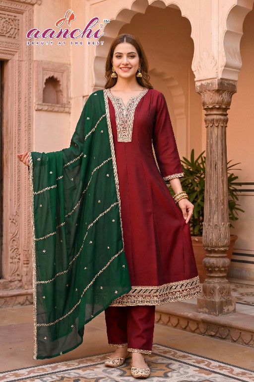 AANCHI COCONUT WHOLESALE READYMADE VICHITRA SILK LATEST FASHION 3 PCS SUITS SUPPLIER