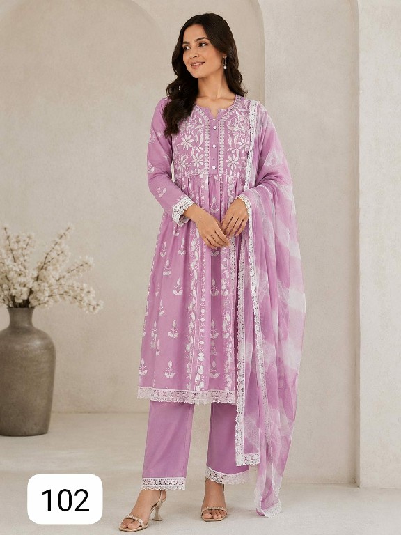 PURPLE ELLIE WHOLESALE READYMADE BEAUTIFUL ELEGANT DESIGNER 3 PCS SUITS EXPORTER