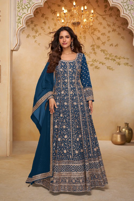 LIBAAS BY GULKAYRA DESIGNER WHOLESALE READYMADE REAL GEORGETTE PARTY WEAR GOWN WITH DUPATTA ONLINE