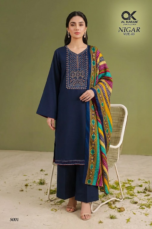 AL KARAM NIGAR VOL 5 WHOLESALE RAYON WITH WORK FANCY DRESS MATERIAL FOR EXPORT