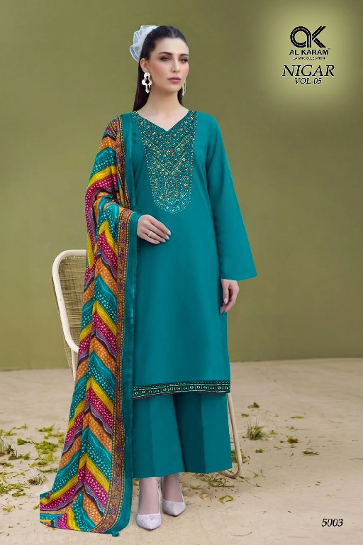 AL KARAM NIGAR VOL 5 WHOLESALE RAYON WITH WORK FANCY DRESS MATERIAL FOR EXPORT