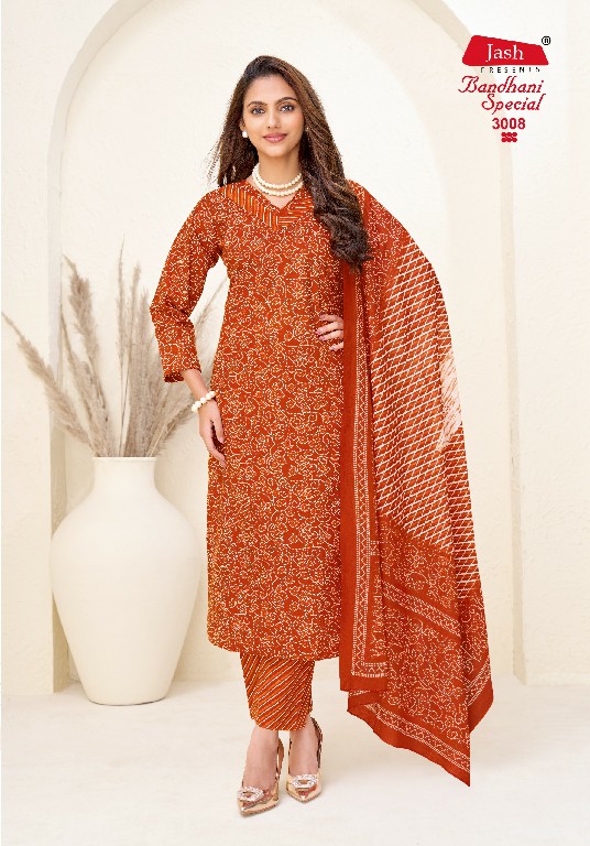 JASH BANDHANI SPECIAL VOL 3 WHOLESALE COTTON REGULAR WEAR DRESS MATERIAL EXPORTER