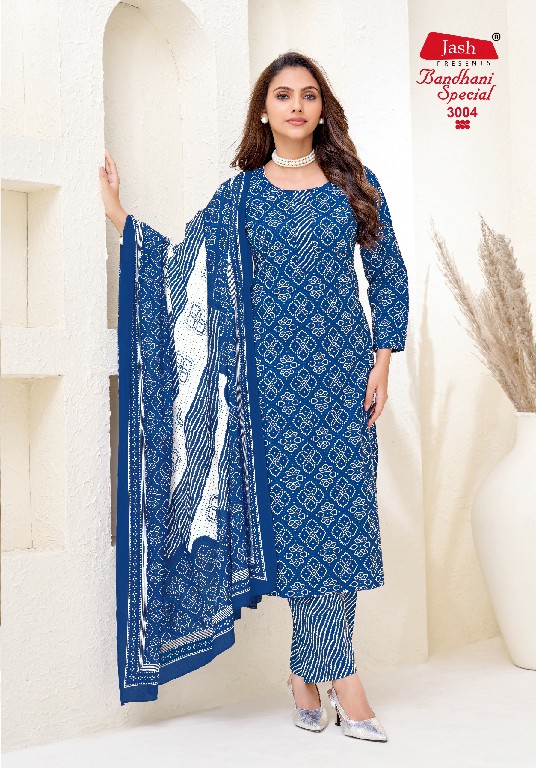 JASH BANDHANI SPECIAL VOL 3 WHOLESALE COTTON REGULAR WEAR DRESS MATERIAL EXPORTER