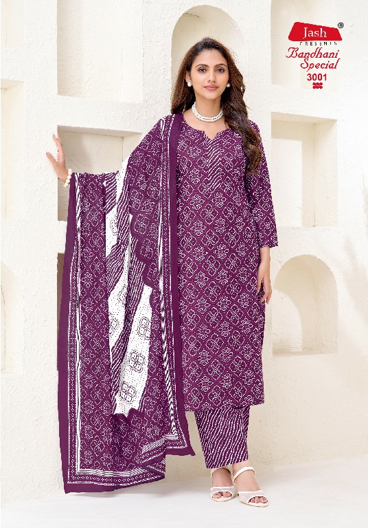 JASH BANDHANI SPECIAL VOL 3 WHOLESALE COTTON REGULAR WEAR DRESS MATERIAL EXPORTER