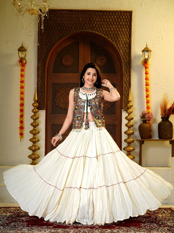 TEXTILEDEAL D.NO KD-15 WHOLESALE READYMADE KORA COTTON BEAUTIFUL LEHENGA CHOLI WITH SHRUG FOR EXPORT