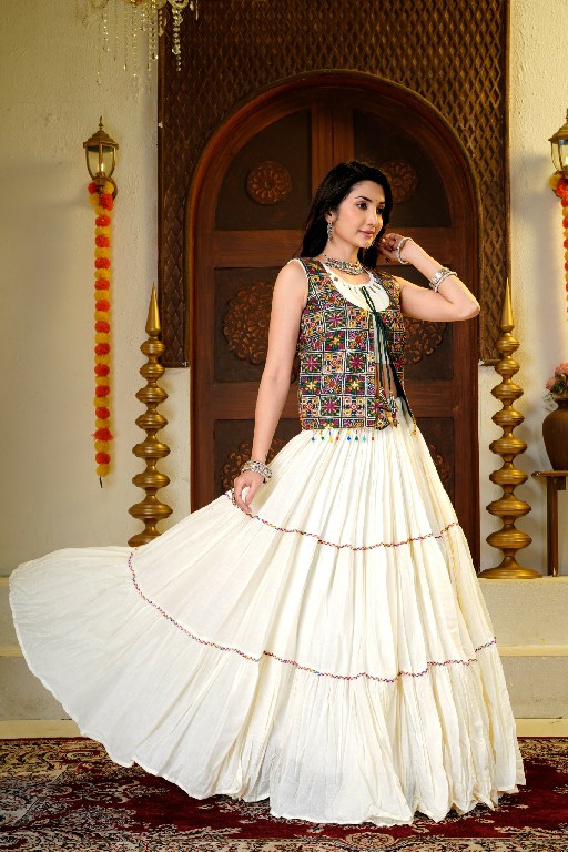 TEXTILEDEAL D.NO KD-15 WHOLESALE READYMADE KORA COTTON BEAUTIFUL LEHENGA CHOLI WITH SHRUG FOR EXPORT