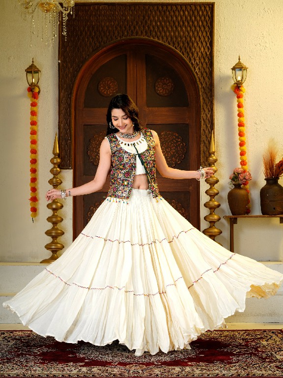 TEXTILEDEAL D.NO KD-15 WHOLESALE READYMADE KORA COTTON BEAUTIFUL LEHENGA CHOLI WITH SHRUG FOR EXPORT
