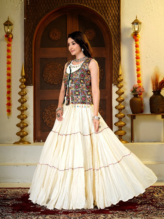 TEXTILEDEAL D.NO KD-15 WHOLESALE READYMADE KORA COTTON BEAUTIFUL LEHENGA CHOLI WITH SHRUG FOR EXPORT