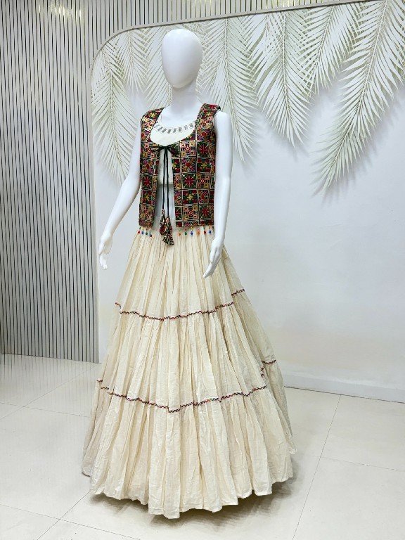 TEXTILEDEAL D.NO KD-15 WHOLESALE READYMADE KORA COTTON BEAUTIFUL LEHENGA CHOLI WITH SHRUG FOR EXPORT