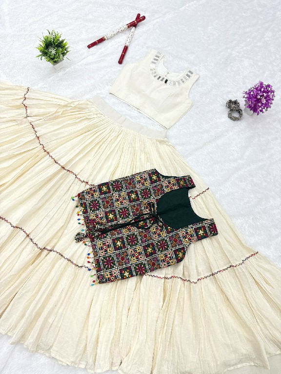 TEXTILEDEAL D.NO KD-15 WHOLESALE READYMADE KORA COTTON BEAUTIFUL LEHENGA CHOLI WITH SHRUG FOR EXPORT