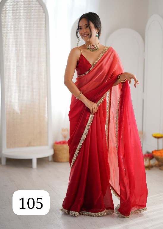 PURPLE CREATION MIDORI WHOLESALE FENDY SATIN SHADED WITH LACE BORDER FANCY INDIAN SAREES FOR WOMEN SUPPLIER