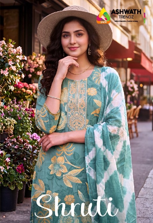ASHWATH TRENDZ SHRUTI WHOLESALE READYMADE VETICAN FOIL PRINT STYLISH 3 PCS SUITS EXPORTER