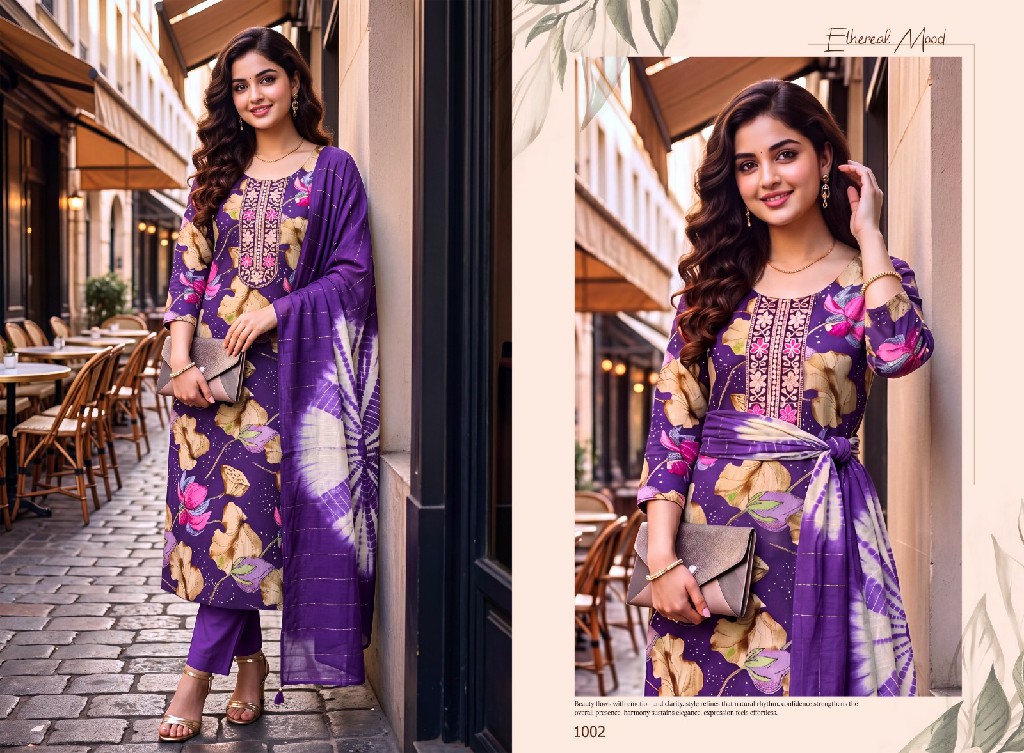 ASHWATH TRENDZ SHRUTI WHOLESALE READYMADE VETICAN FOIL PRINT STYLISH 3 PCS SUITS EXPORTER