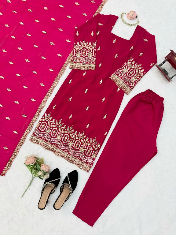 SP SERIES D.NO SP-86 WHOLESALE READYMADE FAUX GEORGETTE ETHNIC WEAR 3 PCS SUITS SUPPLIER