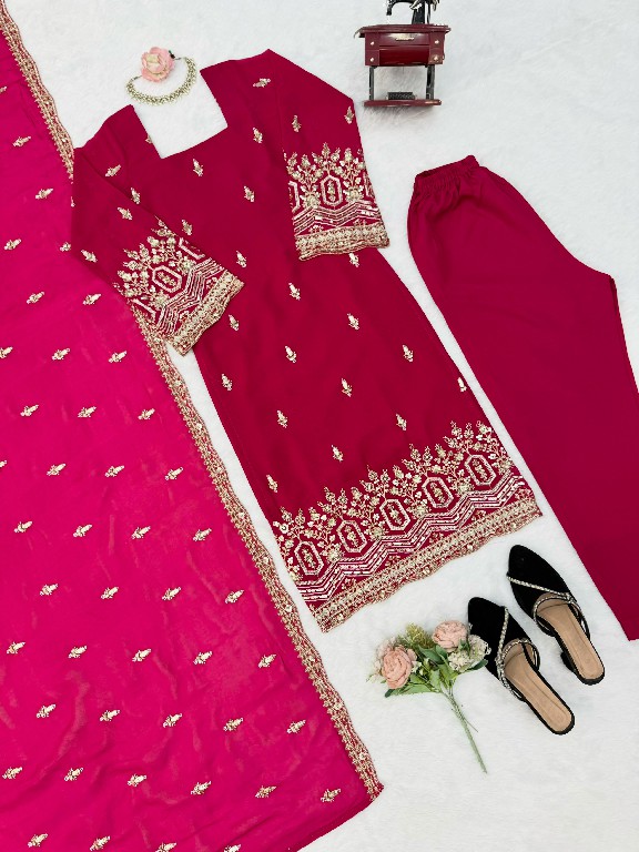 SP SERIES D.NO SP-86 WHOLESALE READYMADE FAUX GEORGETTE ETHNIC WEAR 3 PCS SUITS SUPPLIER