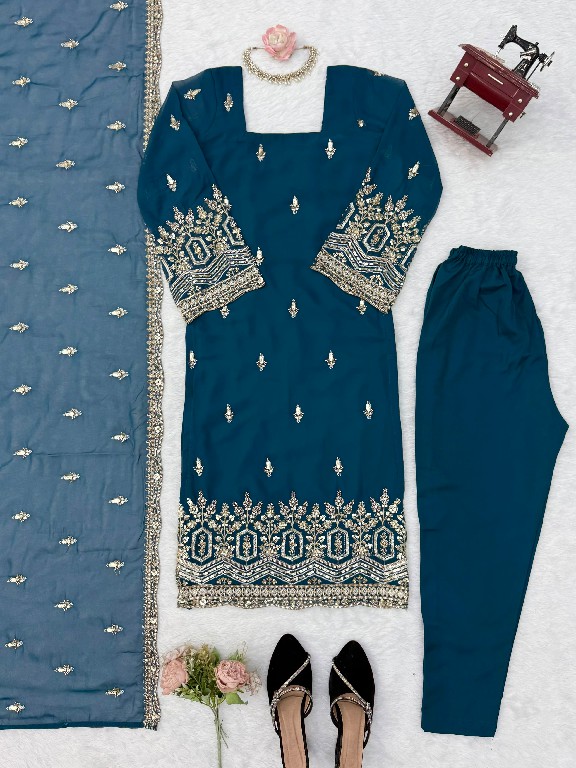 SP SERIES D.NO SP-86 WHOLESALE READYMADE FAUX GEORGETTE ETHNIC WEAR 3 PCS SUITS SUPPLIER