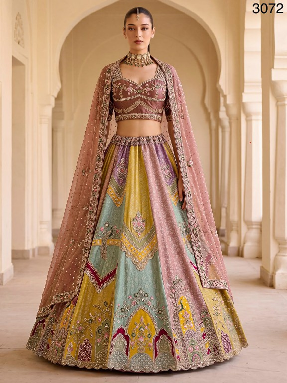 TEXTILEDEAL D.NO 3072 WHOLESALE BANARASI SILK DESIGNER PARTY WEAR LEHENGA CHOLI FOR EXPORT