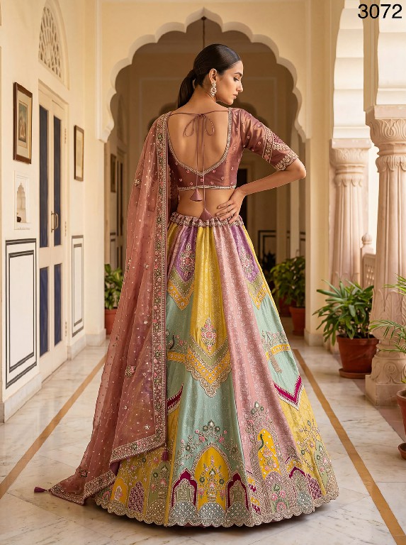 TEXTILEDEAL D.NO 3072 WHOLESALE BANARASI SILK DESIGNER PARTY WEAR LEHENGA CHOLI FOR EXPORT