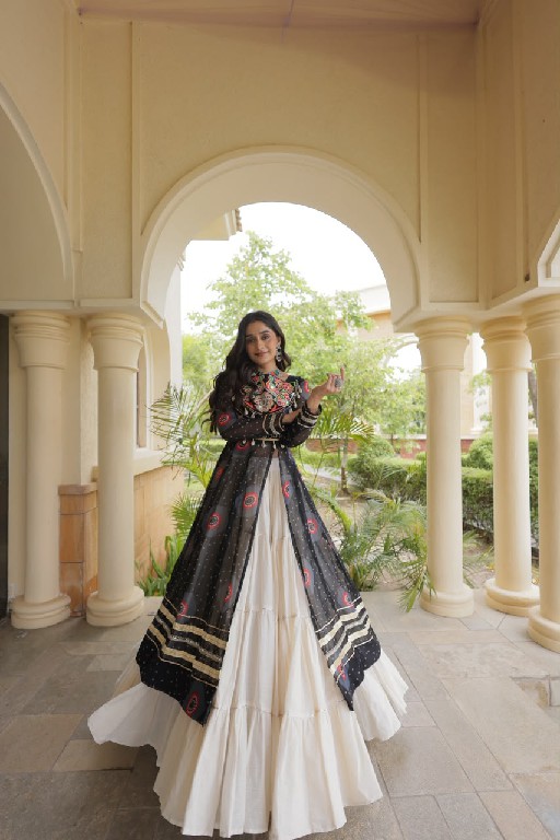 TEXTILEDEAL D.NO 5085 WHOLESALE READYMADE KORA COTTON NAVRATRI COLLECTION LEHENGA WITH KURTI FOR WOMEN ONLINE
