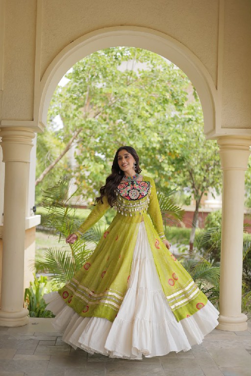 TEXTILEDEAL D.NO 5085 WHOLESALE READYMADE KORA COTTON NAVRATRI COLLECTION LEHENGA WITH KURTI FOR WOMEN ONLINE