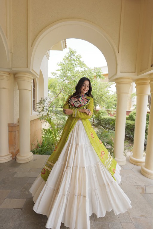 TEXTILEDEAL D.NO 5085 WHOLESALE READYMADE KORA COTTON NAVRATRI COLLECTION LEHENGA WITH KURTI FOR WOMEN ONLINE
