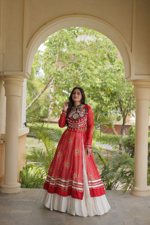 TEXTILEDEAL D.NO 5085 WHOLESALE READYMADE KORA COTTON NAVRATRI COLLECTION LEHENGA WITH KURTI FOR WOMEN ONLINE
