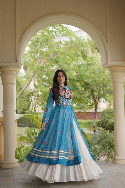 TEXTILEDEAL D.NO 5085 WHOLESALE READYMADE KORA COTTON NAVRATRI COLLECTION LEHENGA WITH KURTI FOR WOMEN ONLINE
