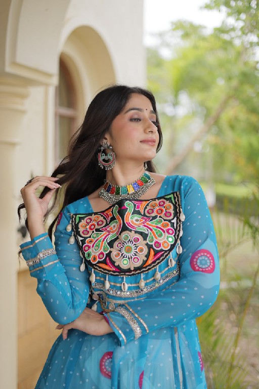 TEXTILEDEAL D.NO 5085 WHOLESALE READYMADE KORA COTTON NAVRATRI COLLECTION LEHENGA WITH KURTI FOR WOMEN ONLINE