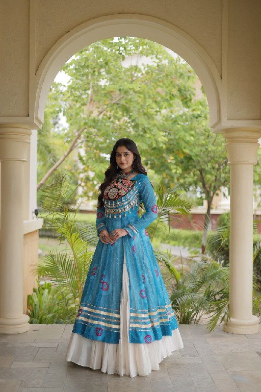 TEXTILEDEAL D.NO 5085 WHOLESALE READYMADE KORA COTTON NAVRATRI COLLECTION LEHENGA WITH KURTI FOR WOMEN ONLINE