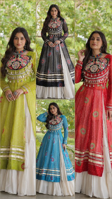 TEXTILEDEAL D.NO 5085 WHOLESALE READYMADE KORA COTTON NAVRATRI COLLECTION LEHENGA WITH KURTI FOR WOMEN ONLINE