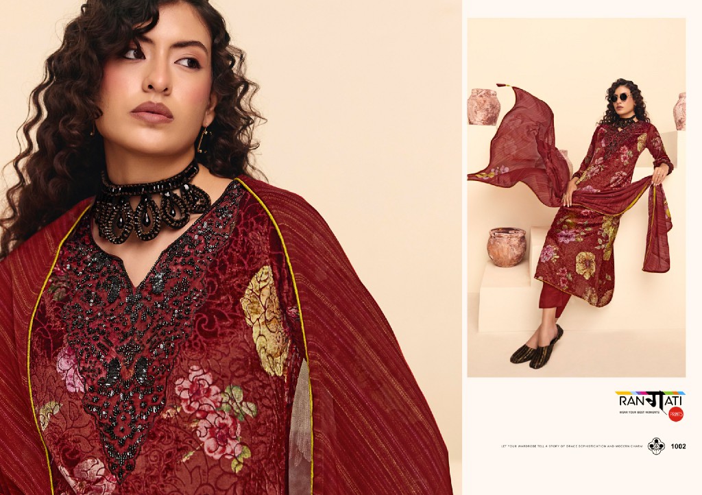 RANGATI PRINTS DIOR WHOLESALE PALACHI VELVET WINTER WEAR UNSTITCH SALWAR SUITS EXPORTER