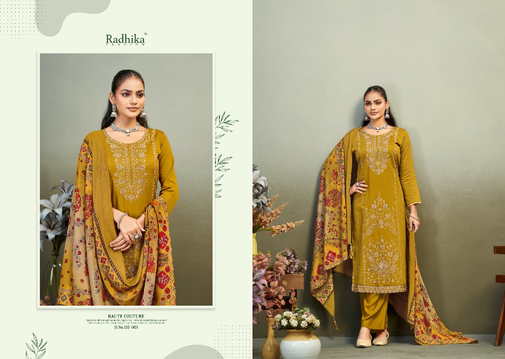 AZARA BY RADHIKA FASHION ZAIRA VOL 1 WHOLESALE PURE ZAM COTTON WITH WORK UNSTITCH SALWAR SUITS SUPPLIER