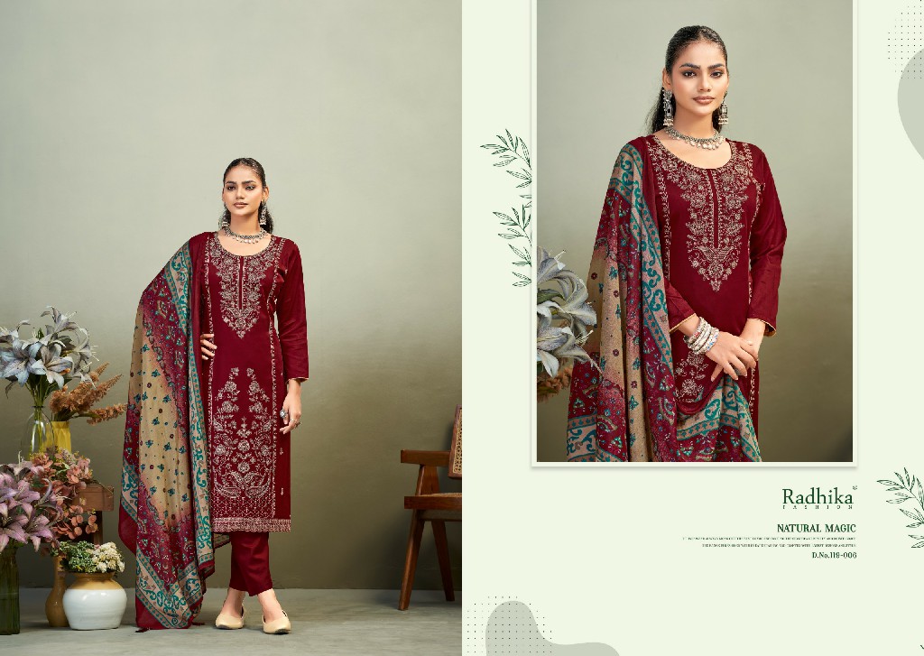 AZARA BY RADHIKA FASHION ZAIRA VOL 1 WHOLESALE PURE ZAM COTTON WITH WORK UNSTITCH SALWAR SUITS SUPPLIER