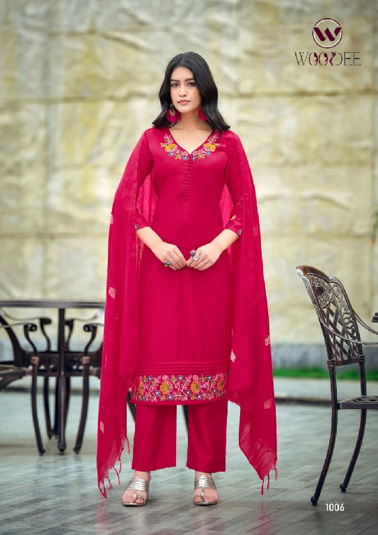 WOODEE TANISHA VOL 2 WHOLESALE READYMADE VISCOSE GADHAWAL BEST DESIGN STRAIGHT CUT 3 PCS SUITS EXPORTER