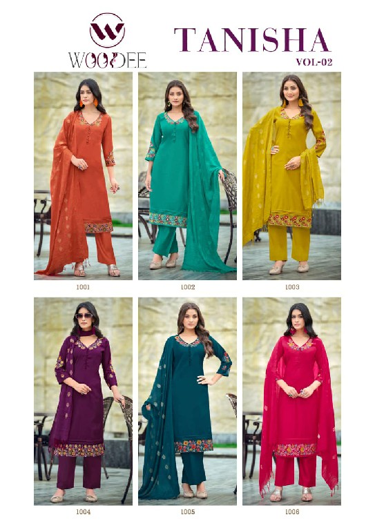WOODEE TANISHA VOL 2 WHOLESALE READYMADE VISCOSE GADHAWAL BEST DESIGN STRAIGHT CUT 3 PCS SUITS EXPORTER