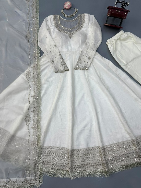 TEXTILEDEAL D.NO 6079 WHOLESALE READYMADE VICHITRA ANARKLI PARTY WEAR 3 PCS SUITS EXPORTER
