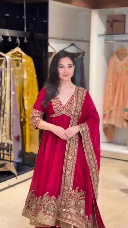 TEXTILEDEAL D.NO 6078 WHOLESALE READYMADE CHINON DESIGNER ANARKALI WITH PLAZZZO AND DUPATTA FOR EXPORT