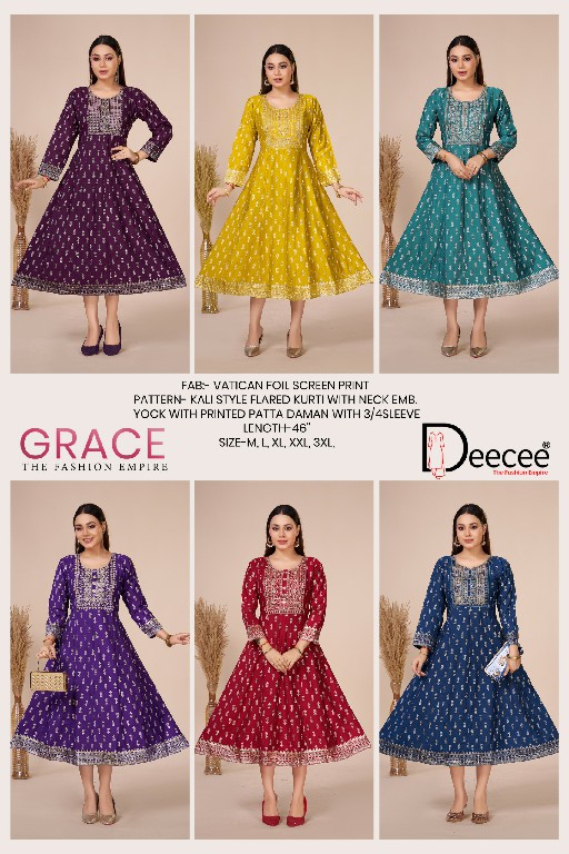 DEE CEE GRACE WHOLESALE READYMADE VATICAN BEAUTIFUL KALI STYLE KURTIS FOR WOMEN ONLINE