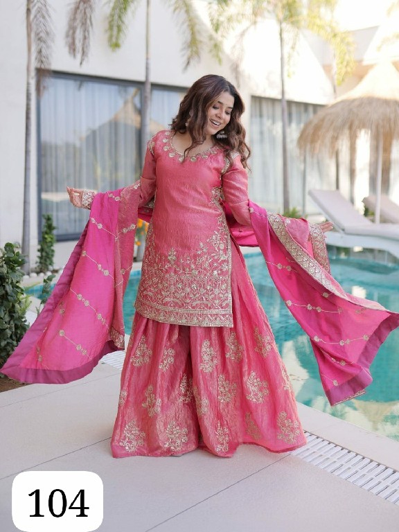 PURPLE CREATION PC HARLOW WHOLESALE READYMADE DESIGNER WEAR 3 PCS SUITS EXPORTER