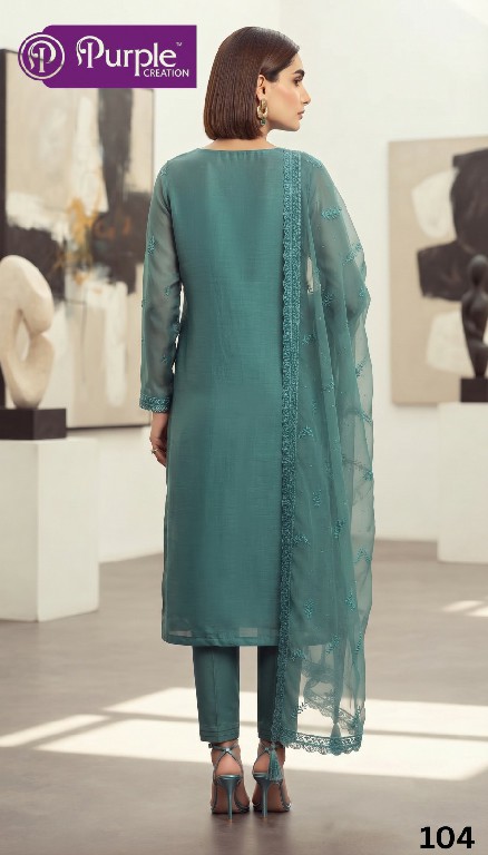 PURPLE CREATION WILLA WHOLESALE READYMADE ORGANZA CHIFFON FESTIVE WEAR 3 PCS SUITS SUPPLIER