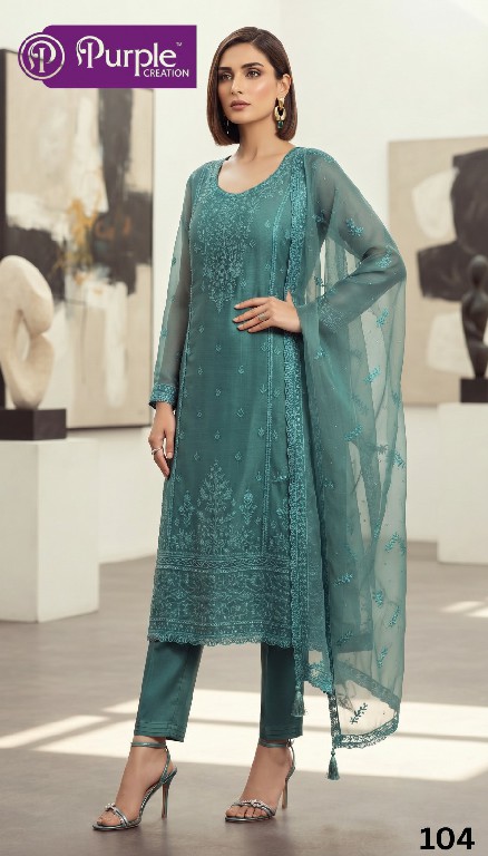 PURPLE CREATION WILLA WHOLESALE READYMADE ORGANZA CHIFFON FESTIVE WEAR 3 PCS SUITS SUPPLIER
