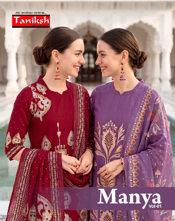 TANIKSH MANYA VOL 1 WHOLESALE READYMADE VERTICAN WITH HAND WORK 3 PCS SUITS FOR EXPORT
