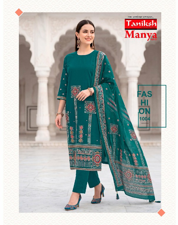 TANIKSH MANYA VOL 1 WHOLESALE READYMADE VERTICAN WITH HAND WORK 3 PCS SUITS FOR EXPORT