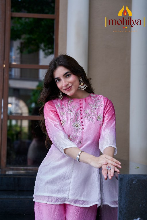 MOHILYA D.NO 1001 WHOLESALE READYMADE FANDY CRUSH SHADED ELEGANT COMBO CORD SET FOR EXPORT